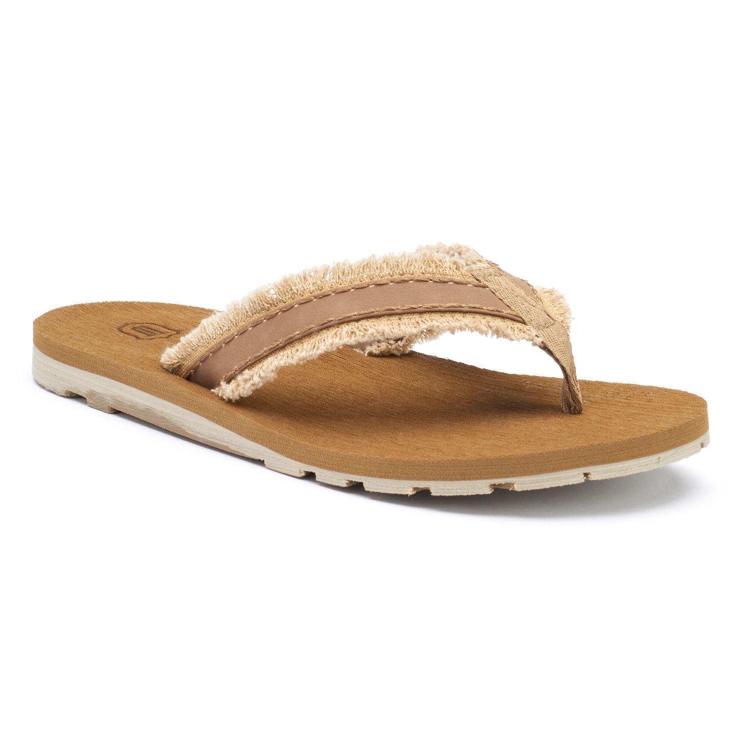 frayed canvas flip flops