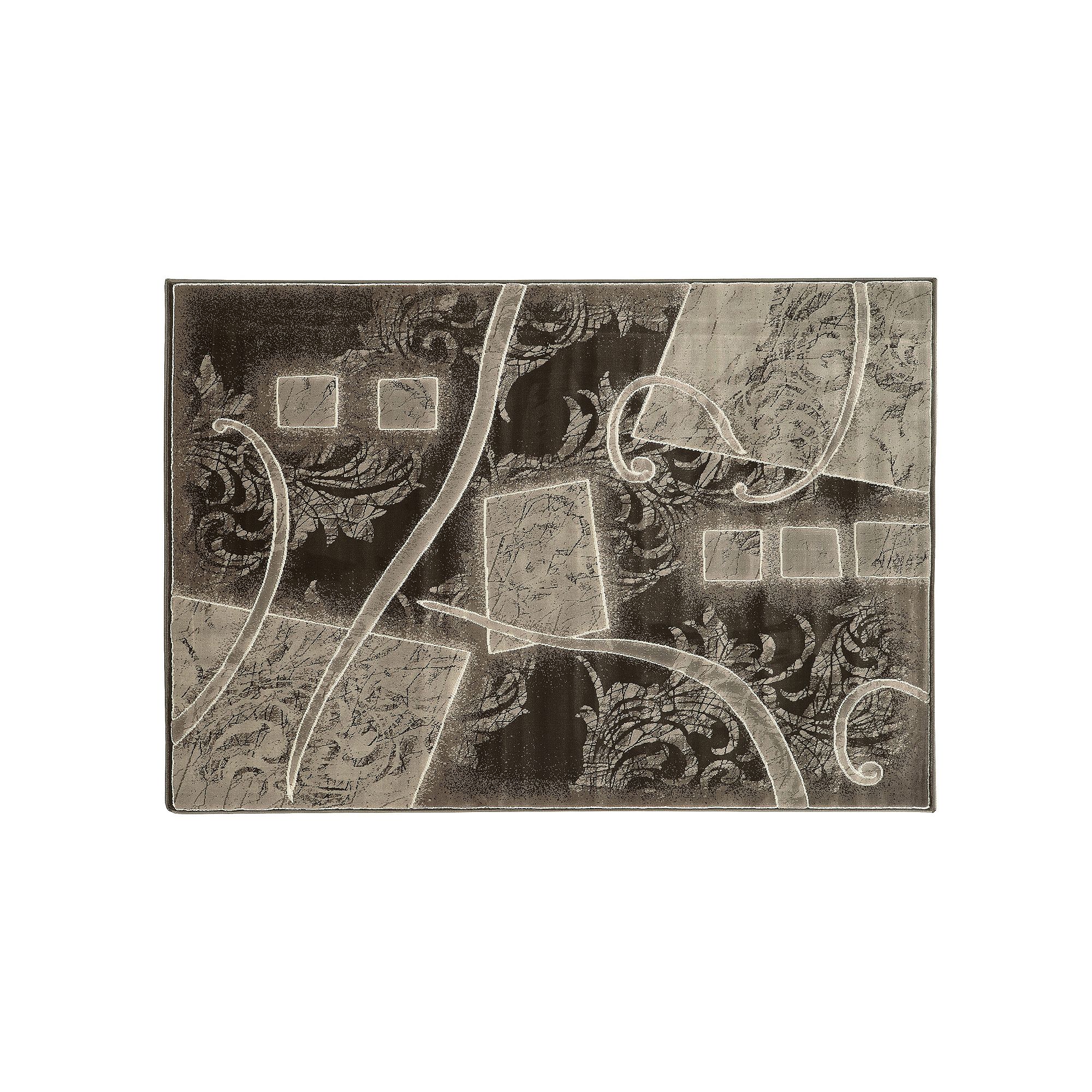 Linon Jewel Abstact Rug, White