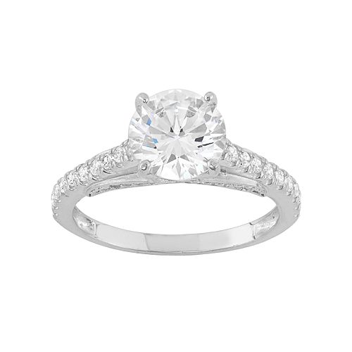 Cubic Zirconia Engagement Ring in 10k Gold