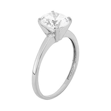 Cubic Zirconia Solitaire Engagement Ring in 10k Gold