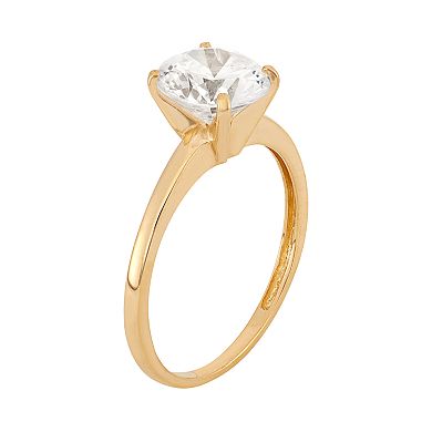 Cubic Zirconia Solitaire Engagement Ring in 10k Gold