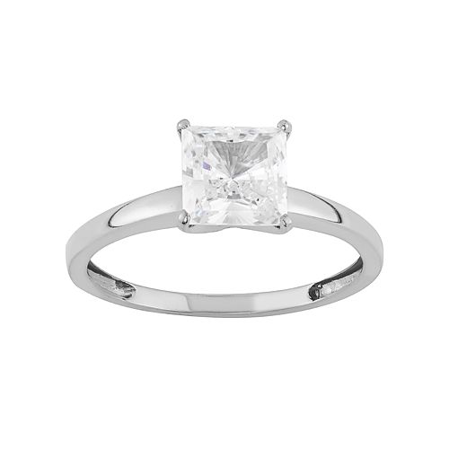 10k Gold Cubic Zirconia Solitaire Engagement Ring