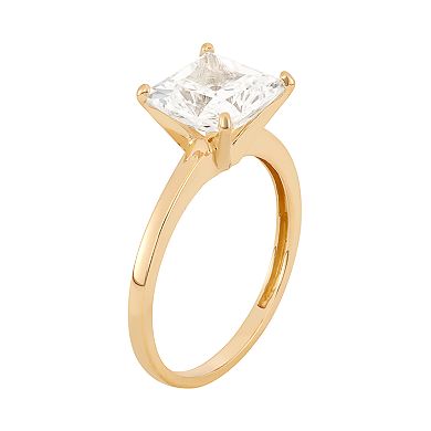 Cubic Zirconia Solitaire Engagement Ring in 10k Gold