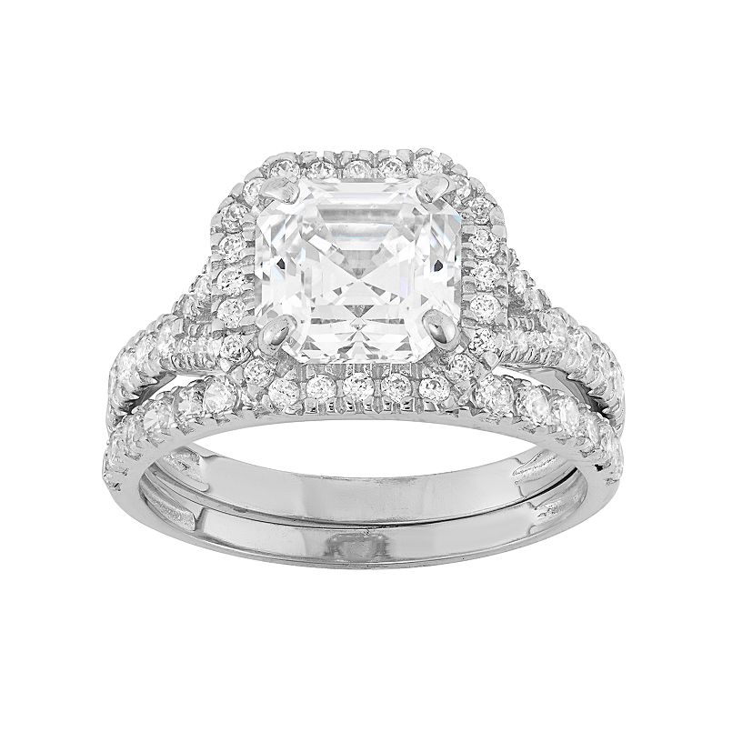 Designs by Gioelli Cubic Zirconia Halo Engagement Ring in 10k Gold + $110 Kohls Cash