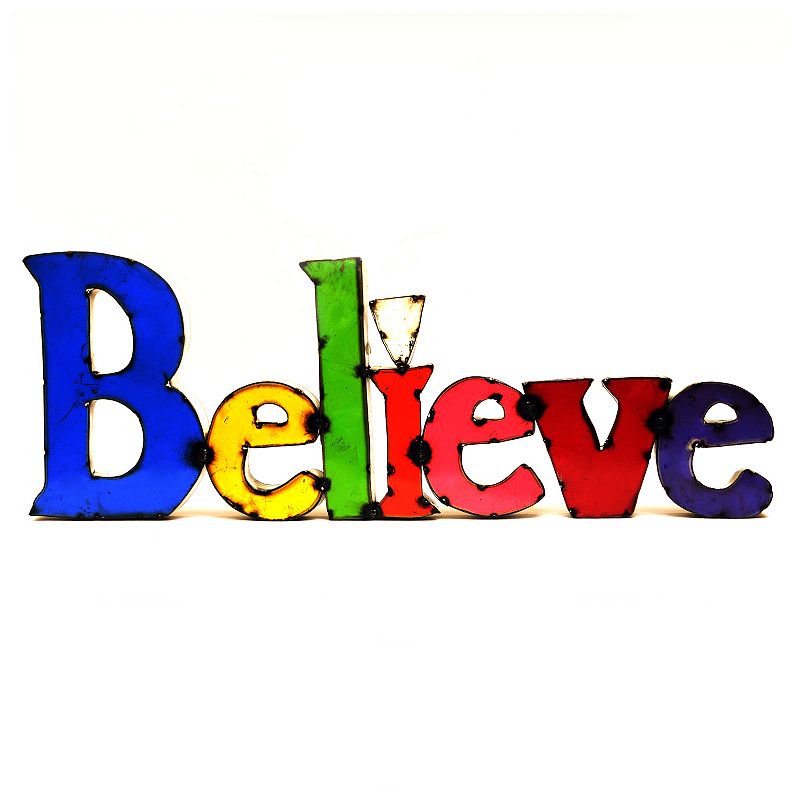 UPC 750227102437 product image for Rustic Arrow ''Believe'' Wall Decor, Multicolor | upcitemdb.com