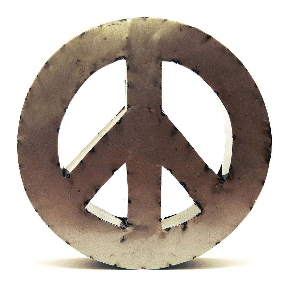 Rustic Arrow 14 Inch Peace Sign Wall Decor