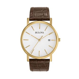 Bulova Men's Leather Watch - 97B100