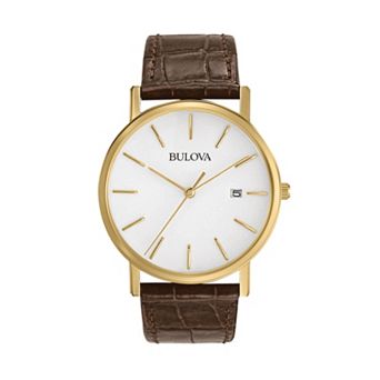 Bulova Men's Leather Watch - 97B100