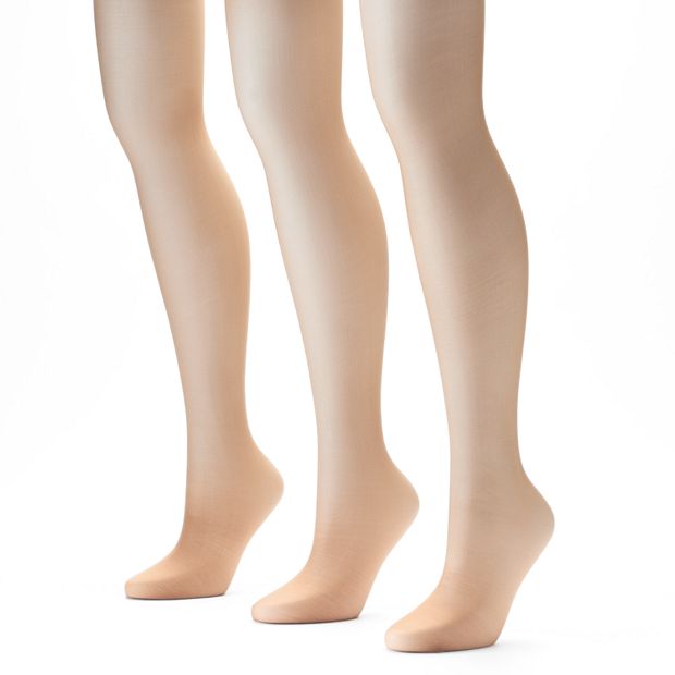 L’eggs Women's Sheer Energy Control Top Pantyhose Reinforced Toe 3 pair