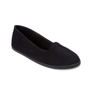 Dearfoams Women's Velour Ballet Bow Slippers