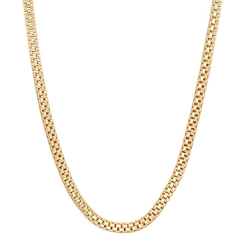 14k Gold Over Silver Popcorn Chain Necklace, Womens, Size: 18, Yellow