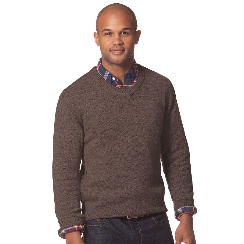 Brown Cotton V-neck Sweater | Kohl's
