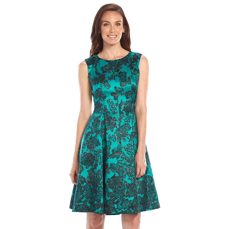 Jessica Howard Floral Pieced Fit & Flare Dress - Women's