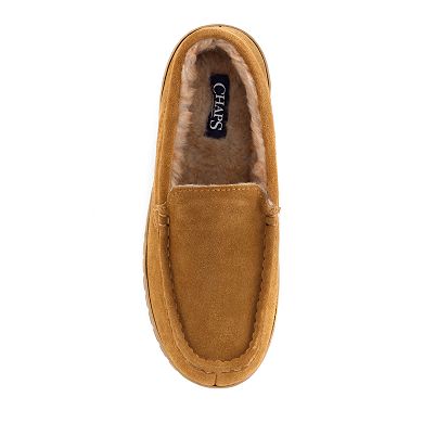 Chaps Suede Sherpa Men's Loafer Slippers