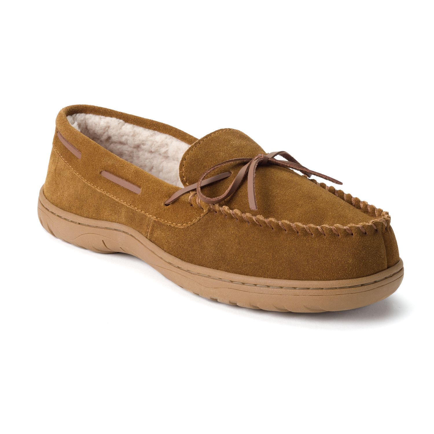 men's chaps suede moccasin slippers