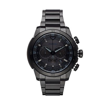 Citizen Eco Drive Men s Ecosphere Black Ion Plated Stainless Steel Chronograph Watch CA4184 81E