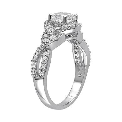 Stella Grace Lab-Created White Sapphire Sterling Silver Twist Ring