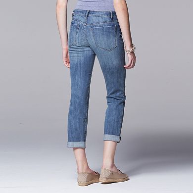 Petite Simply Vera Vera Wang Cuffed Capri Jeans