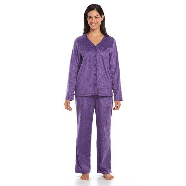 Women's Croft & Barrow® Pajamas: Fleece Sleep Top & Pants 2-Piece PJ Set