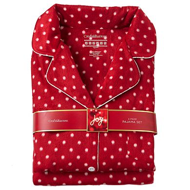 Women's Croft & Barrow® Pajamas: Minky Fleece Notch Collar Pajama Gift Set