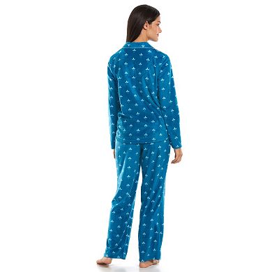 Women's Croft & Barrow® Pajamas: Minky Fleece Notch Collar Pajama Gift Set