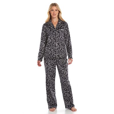 Women s Croft Barrow Pajamas Minky Fleece Notch Collar Pajama Gift Set