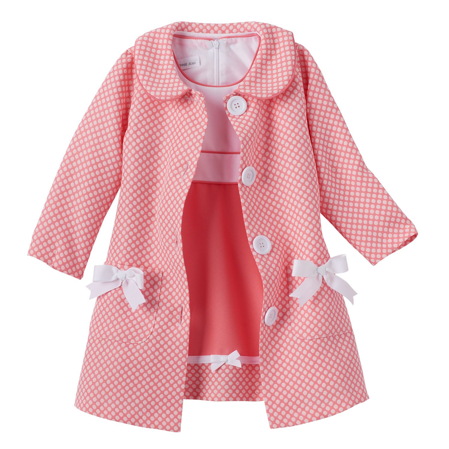 Toddler Girl Bonnie Jean Dress \u0026 Coat Set