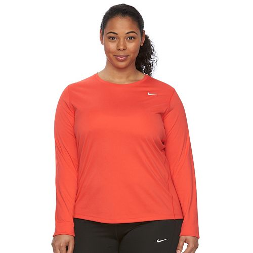 nike plus size long sleeve dri fit running top