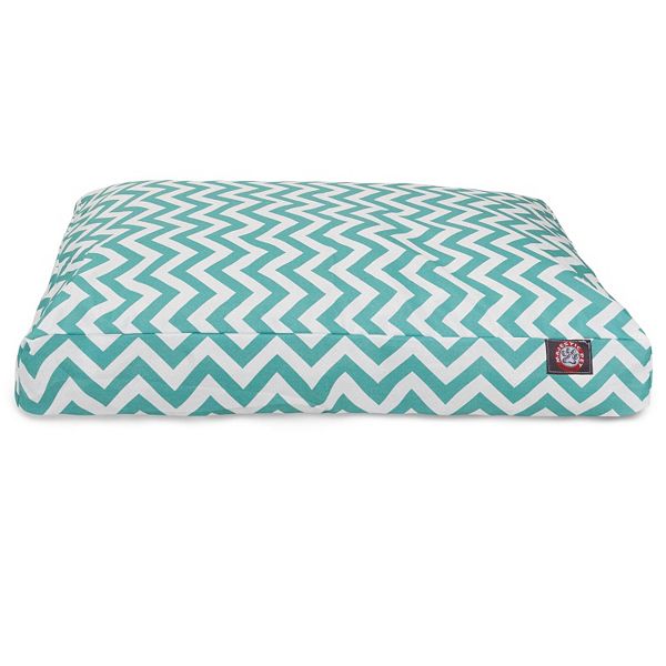 Majestic Pet Chevron Indoor Outdoor Rectangle Dog Bed - Teal (M)