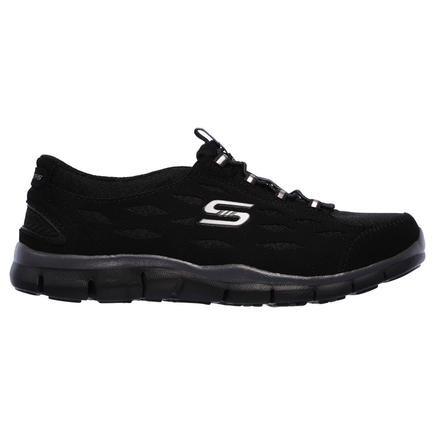 skechers gratis mesh bungee women's slip on athletic shoes