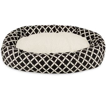 Majestic Pet Bamboo Design Sherpa Indoor Outdoor Bagel Dog Bed
