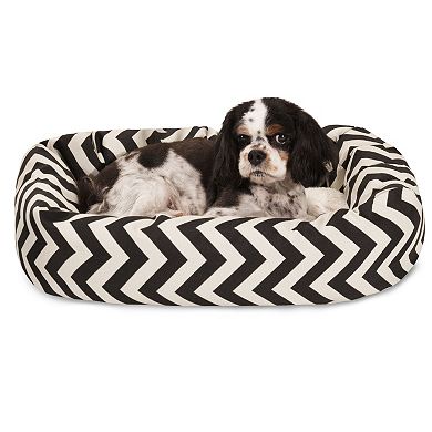 Majestic Pet Chevron Sherpa Indoor Outdoor Bagel Dog Bed