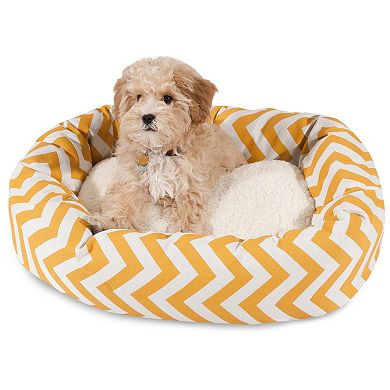 Majestic Pet Chevron Sherpa Indoor Outdoor Bagel Dog Bed