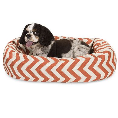 Majestic Pet Chevron Sherpa Indoor Outdoor Bagel Dog Bed