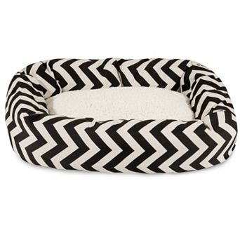 Majestic Pet Chevron Sherpa Indoor Outdoor Bagel Dog Bed