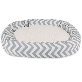 Majestic Pet Chevron Sherpa Indoor Outdoor Bagel Dog Bed