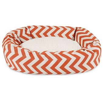 Majestic Pet Chevron Sherpa Indoor Outdoor Bagel Dog Bed