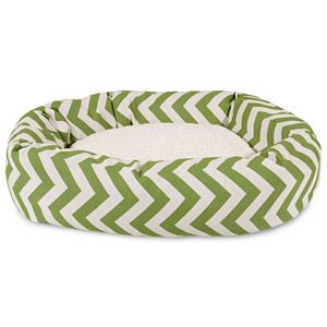 Majestic Pet Chevron Sherpa Indoor Outdoor Bagel Dog Bed