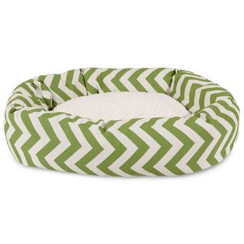 Majestic Pet Chevron Sherpa Indoor Outdoor Bagel Dog Bed