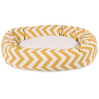 Majestic Pet Chevron Sherpa Indoor Outdoor Bagel Dog Bed