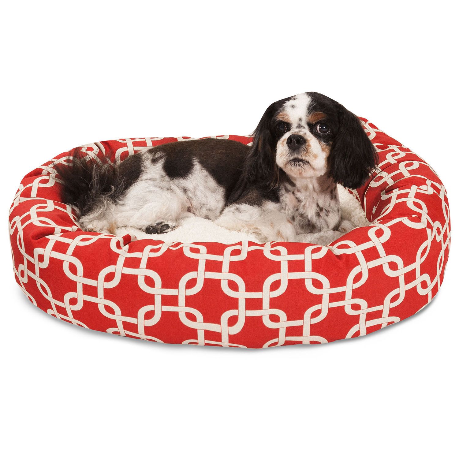 Majestic Pet Hundebett Bagel-Form | Wasserdichte Basis | Sherpa-Kissen | Abnehmbarer Bezug