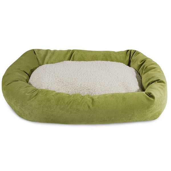 Majestic Pet Villa Sherpa Bagel Dog Bed - Apple (M)