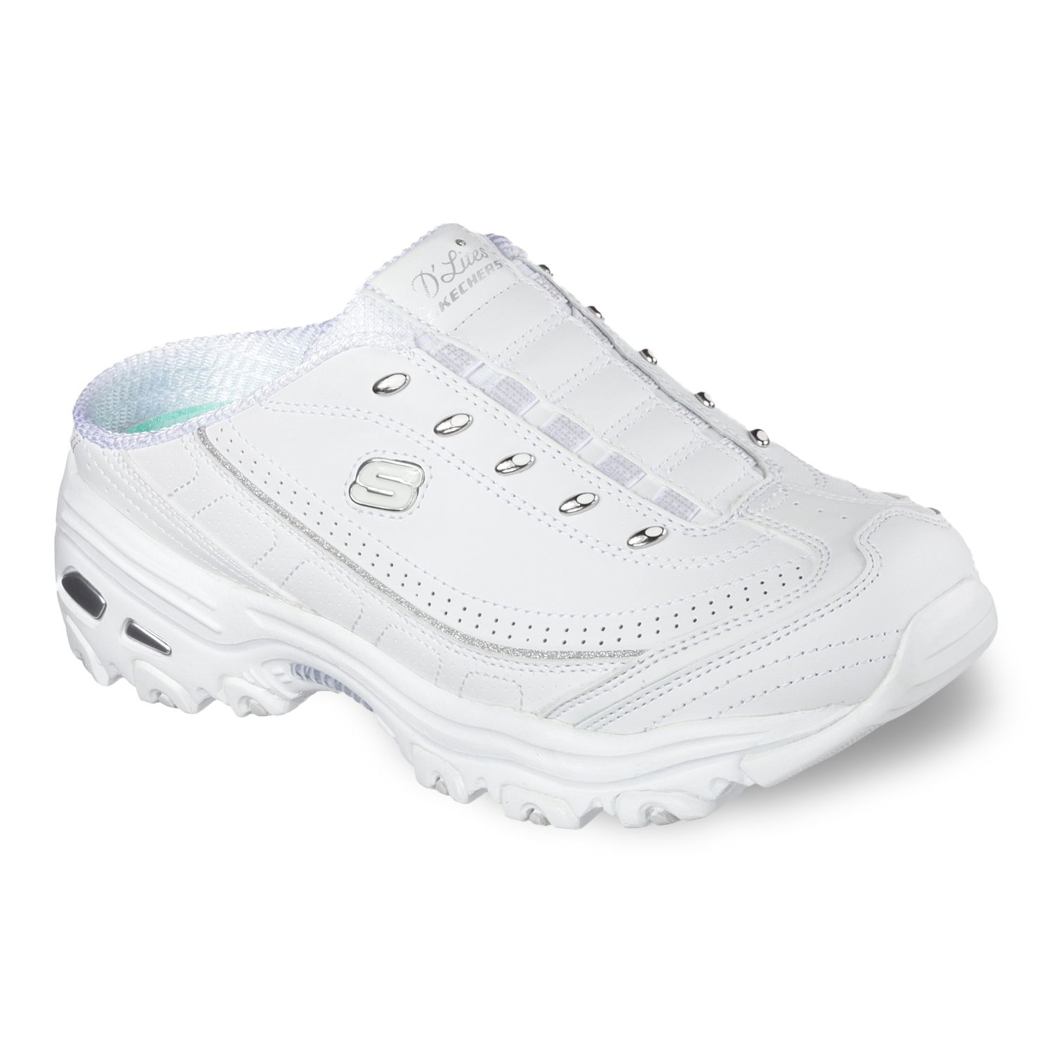 womens white slip on skechers