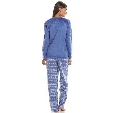 Women's Croft & Barrow® Pajamas: Printed Minky Fleece Pajama Gift Set