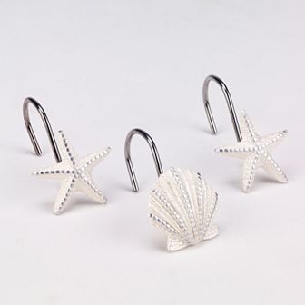 Avanti Sequin Shells 12 pk Shower Curtain Hooks