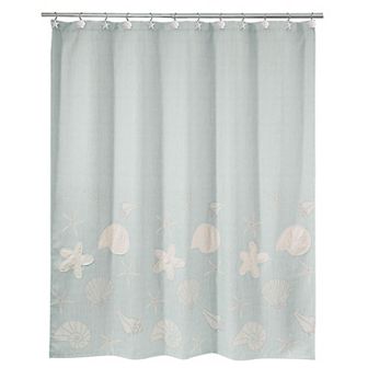 Avanti Sequin Shells Fabric Shower Curtain