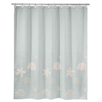 Avanti Sequin Shells Fabric Shower Curtain