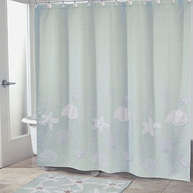 Avanti Sequin Shells Fabric Shower Curtain