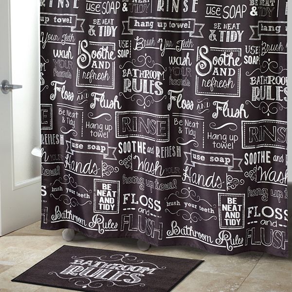 Chalk It Up Fabric Shower Curtain