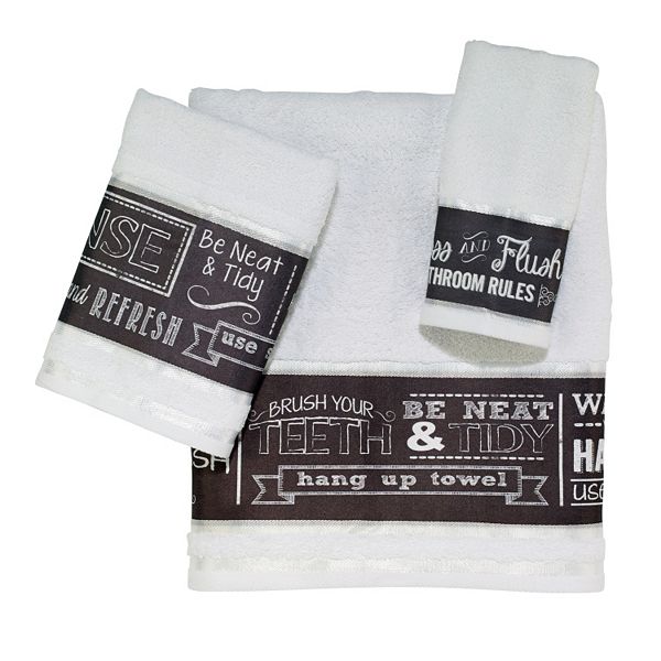 Avanti Chalk It Up 3 Piece Bath Towel, Hand Towel and Fingertip Towel –  Brown's Linens and Window Coverings